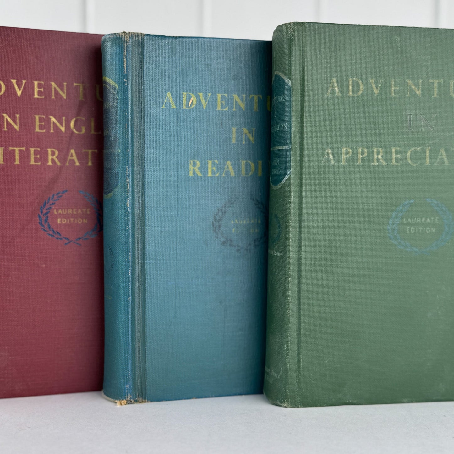 Mid Century English School Book Set, Laureate Editions, Adventures in English - Pretty Old Books