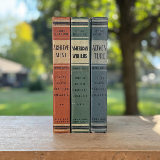 Mid Century Good Reading School Book Bundle: Achievement, Adventure, American Writers - Pretty Old Books