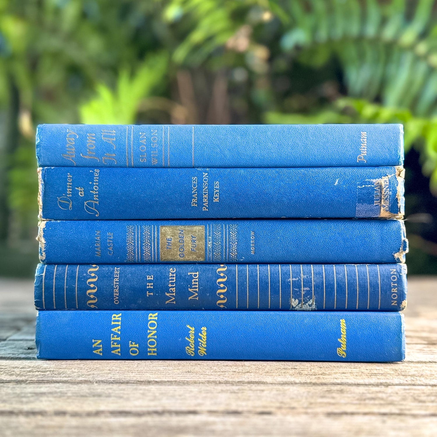 Mid-Century Modern Bright and Bold Blue Book Set - Pretty Old Books