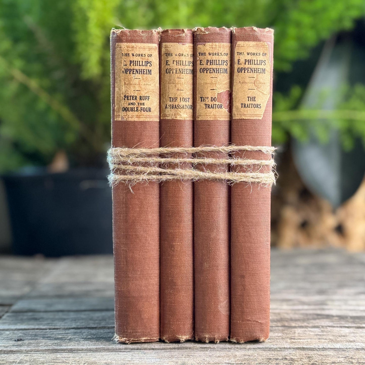 Mid-Century Terra Cotta Works of E. Phillips Oppenheim, Spy and Thriller Novels - Pretty Old Books