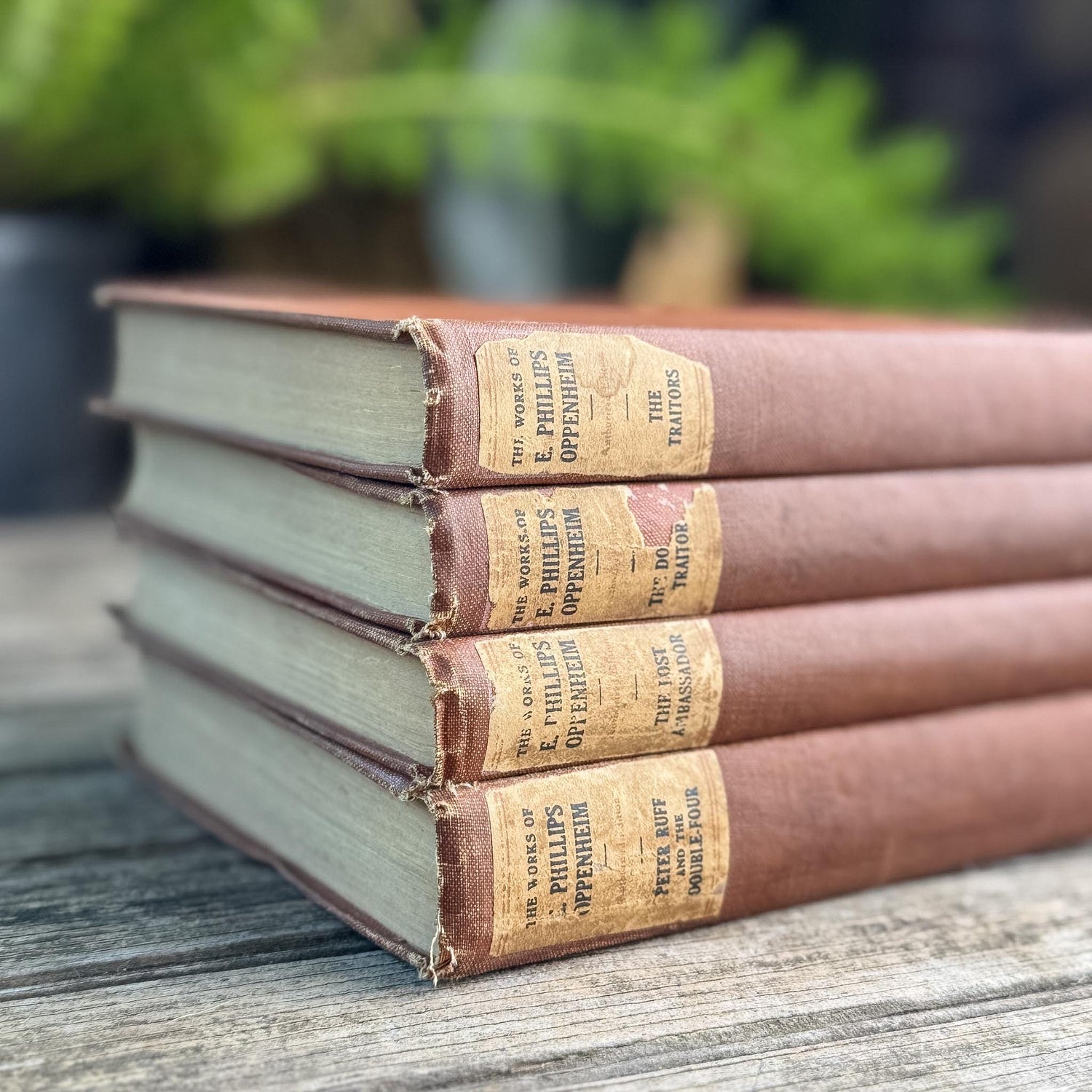 Mid-Century Terra Cotta Works of E. Phillips Oppenheim, Spy and Thriller Novels - Pretty Old Books