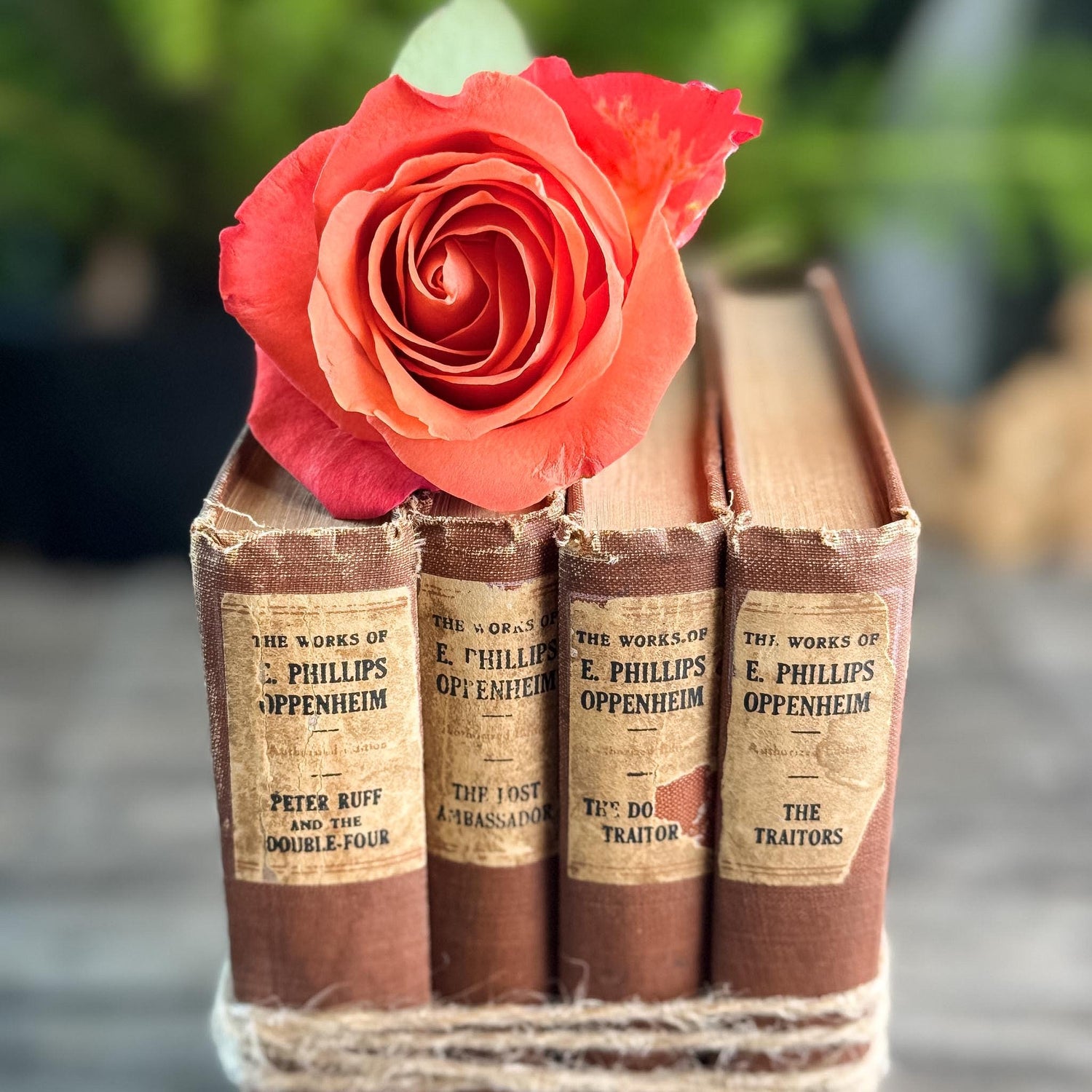 Mid-Century Terra Cotta Works of E. Phillips Oppenheim, Spy and Thriller Novels - Pretty Old Books