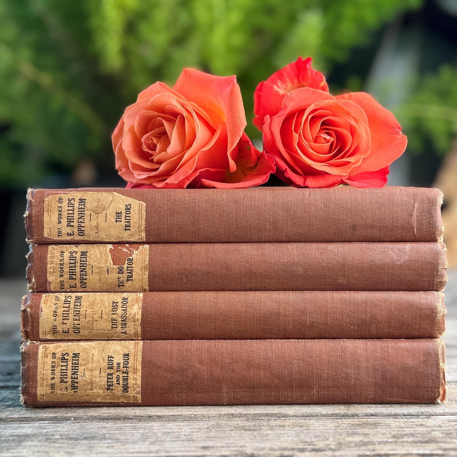 Mid-Century Terra Cotta Works of E. Phillips Oppenheim, Spy and Thriller Novels - Pretty Old Books