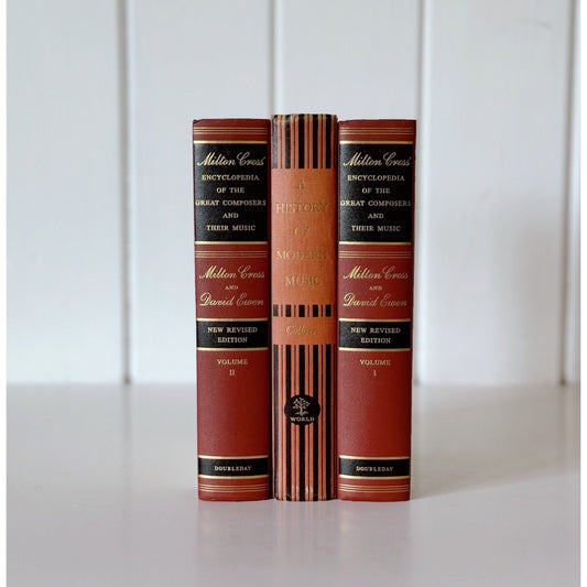 Milton Cross Composers Book Bundle, Mid Century Modern Copper Black Gold Music Book Bundle - Pretty Old Books