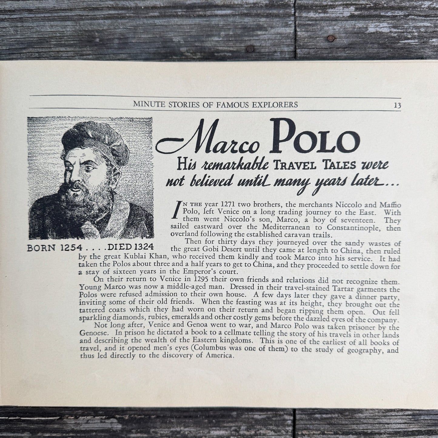 Minute Stories of Famous Explorers, Jerome S. Kates, 1934 - Pretty Old Books