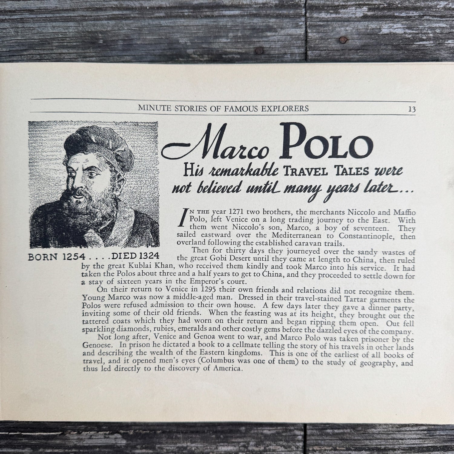 Minute Stories of Famous Explorers, Jerome S. Kates, 1934 - Pretty Old Books