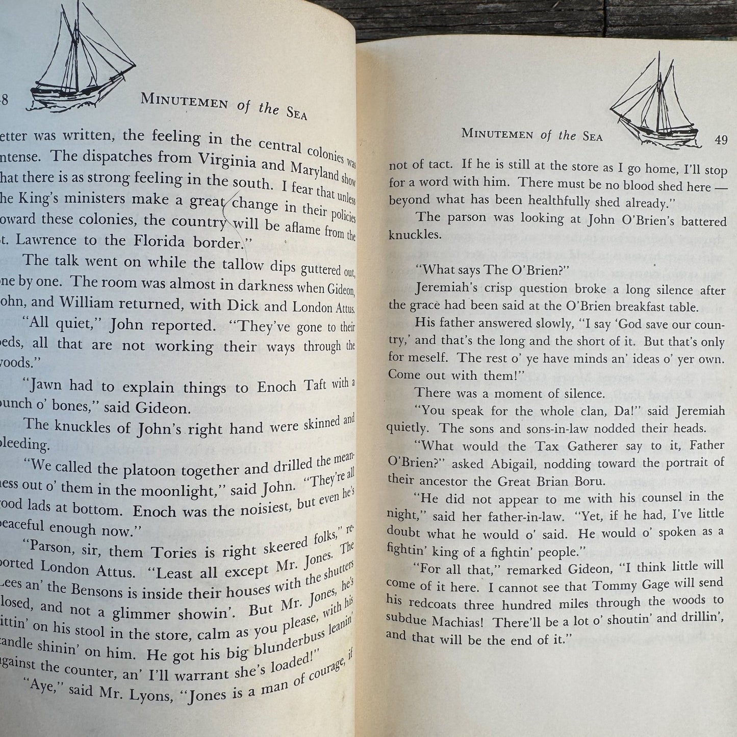 Minutemen of the Sea, Tom Cluff, 1955 Kids History - Pretty Old Books
