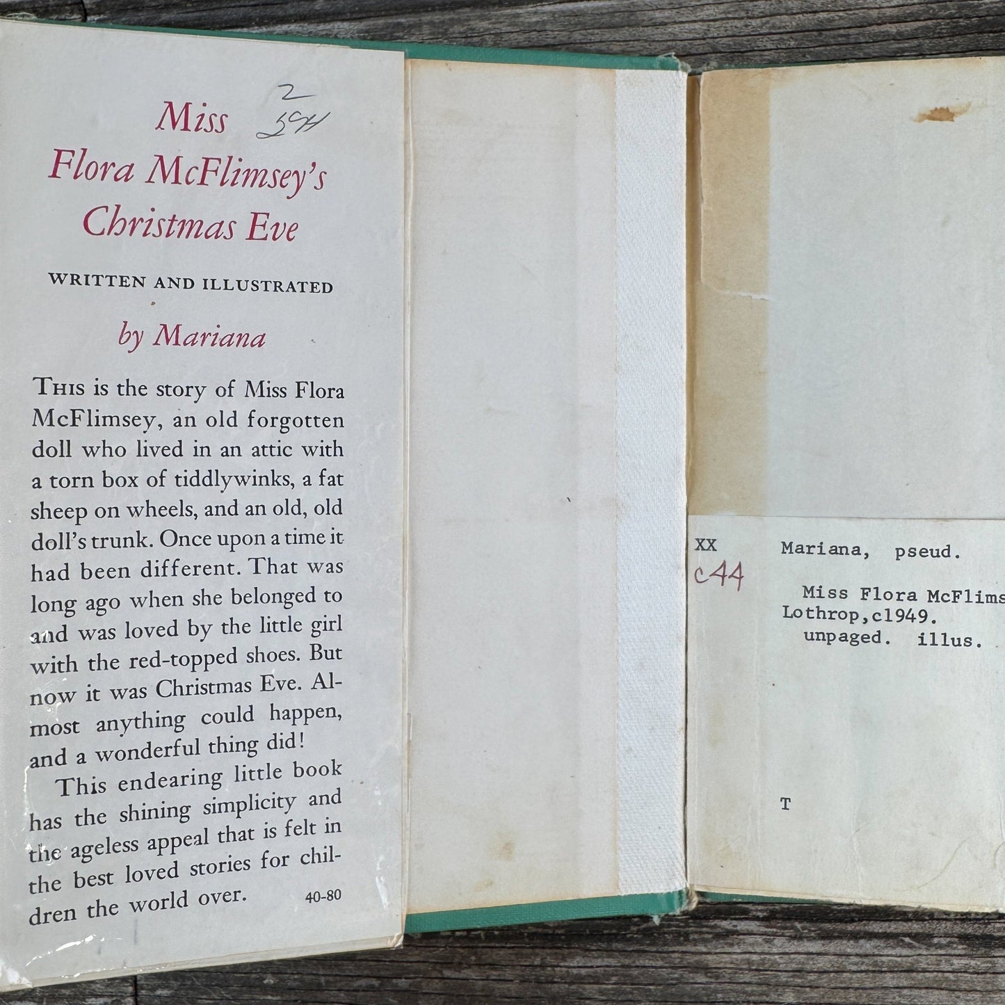 Miss Flora McFlimsey’s Christmas Eve by Mariana, 1969 - Pretty Old Books