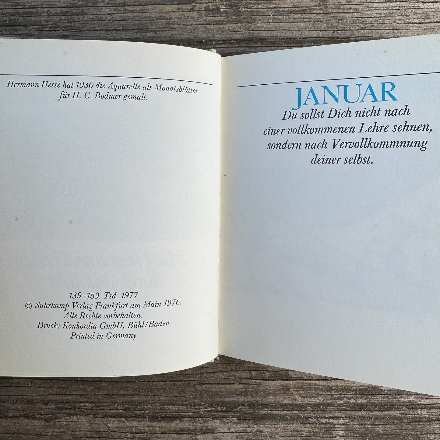 Mit Hermann Hesse durch das Jahr, 1977 Date Book - Pretty Old Books