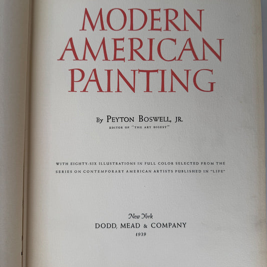 Modern American Paintings, 1939, Fine Art Oversized Hardcover - Pretty Old Books