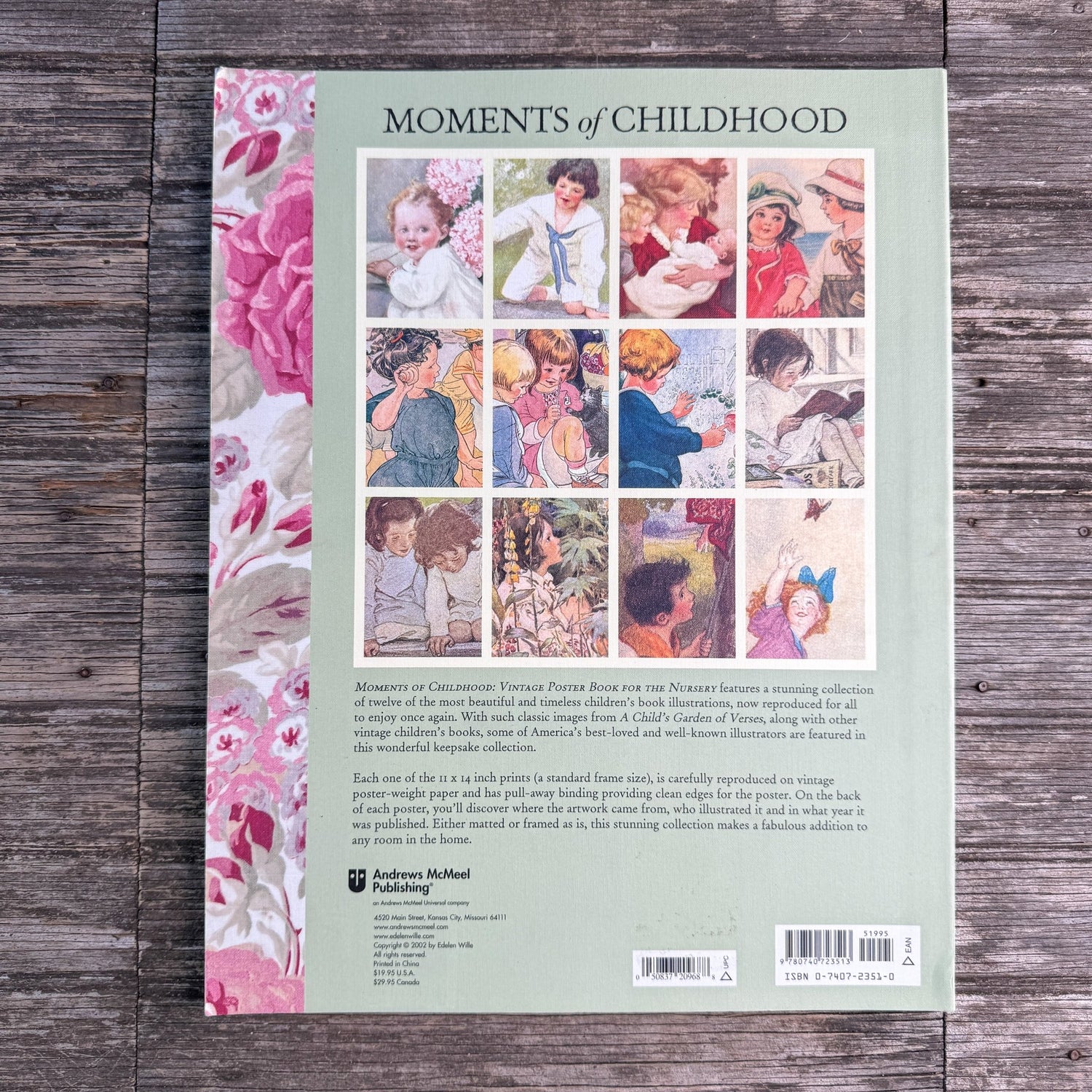 Moments of Childhood, Vintage Poster Book for the Nursery, Edelen Wille, 2002 - Pretty Old Books