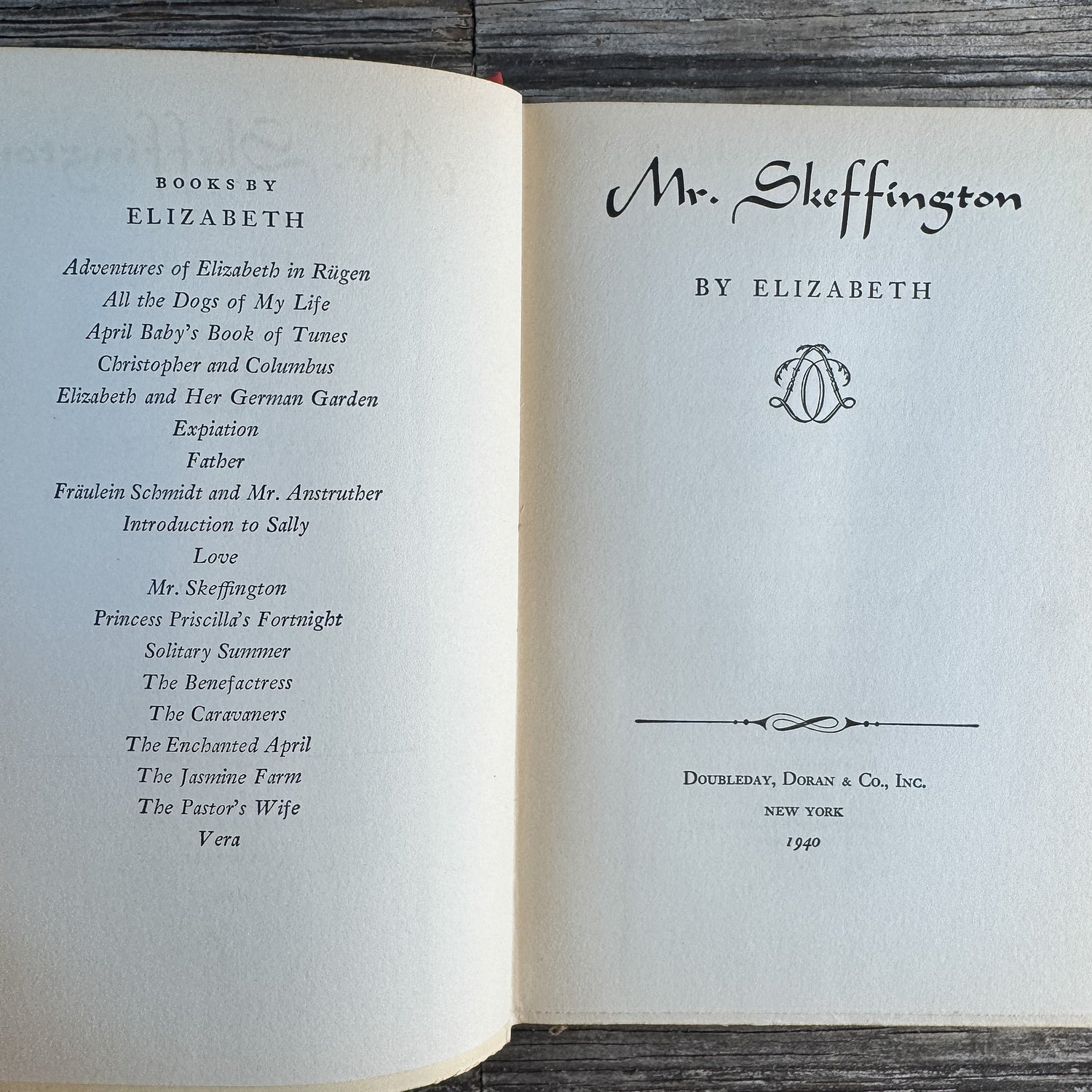Mr. Skeffington, Elizabeth von Arnim, 1940 - Pretty Old Books