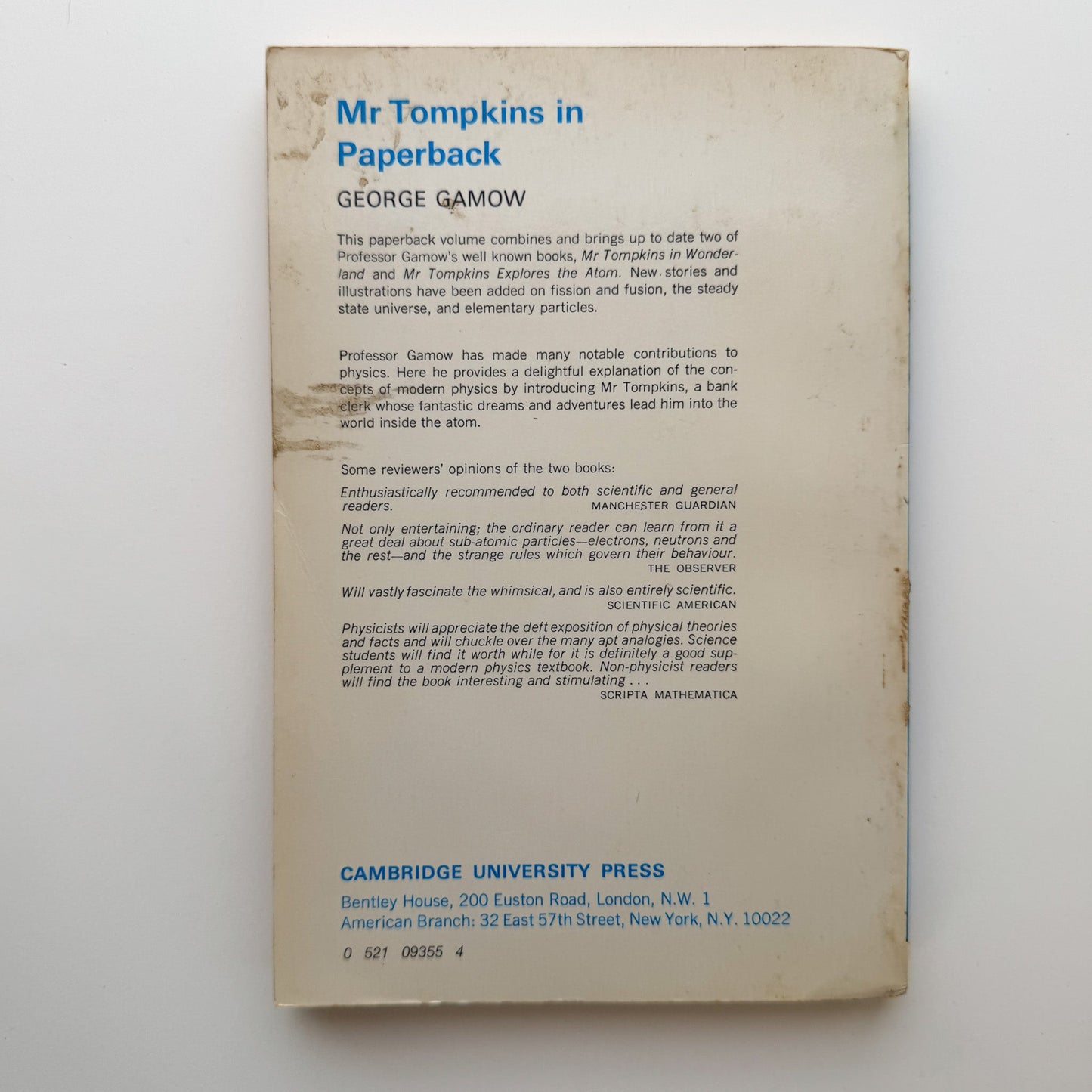Mr. Tompkins in Paperback, George Gamow, 1965, Paperback - Pretty Old Books