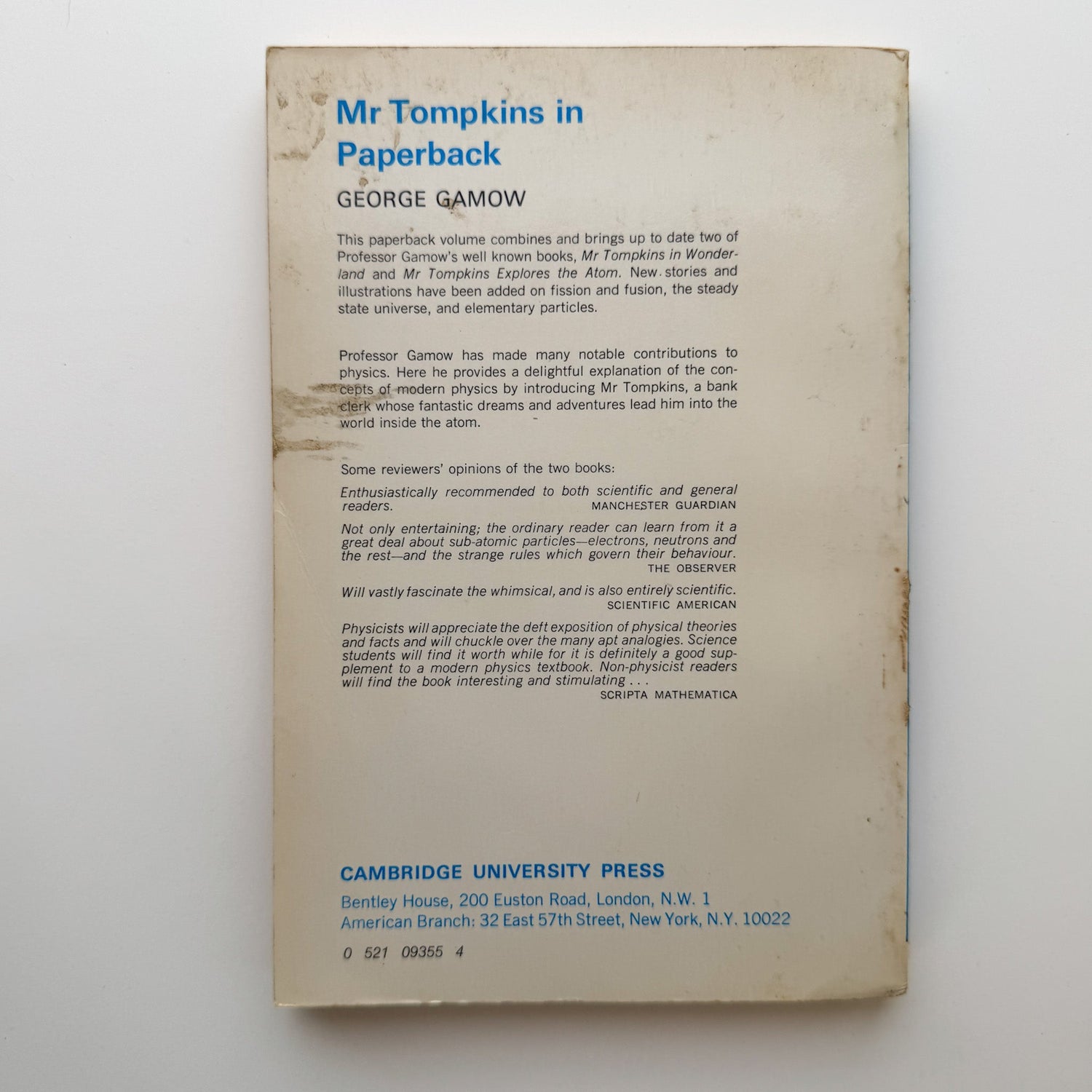 Mr. Tompkins in Paperback, George Gamow, 1965, Paperback - Pretty Old Books