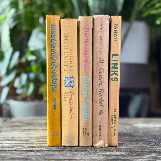 Mustard Yellow and Goldenrod Vintage Books for Display - Pretty Old Books