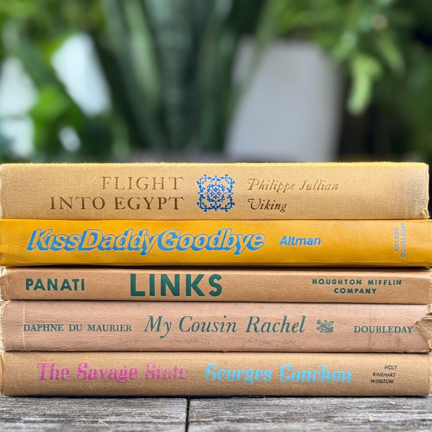 Mustard Yellow and Goldenrod Vintage Books for Display - Pretty Old Books