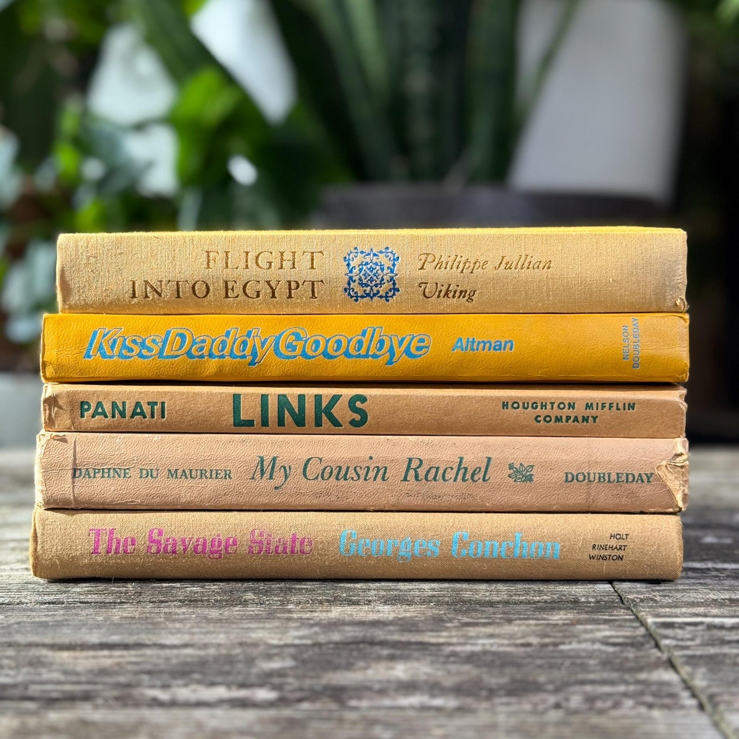 Mustard Yellow and Goldenrod Vintage Books for Display - Pretty Old Books