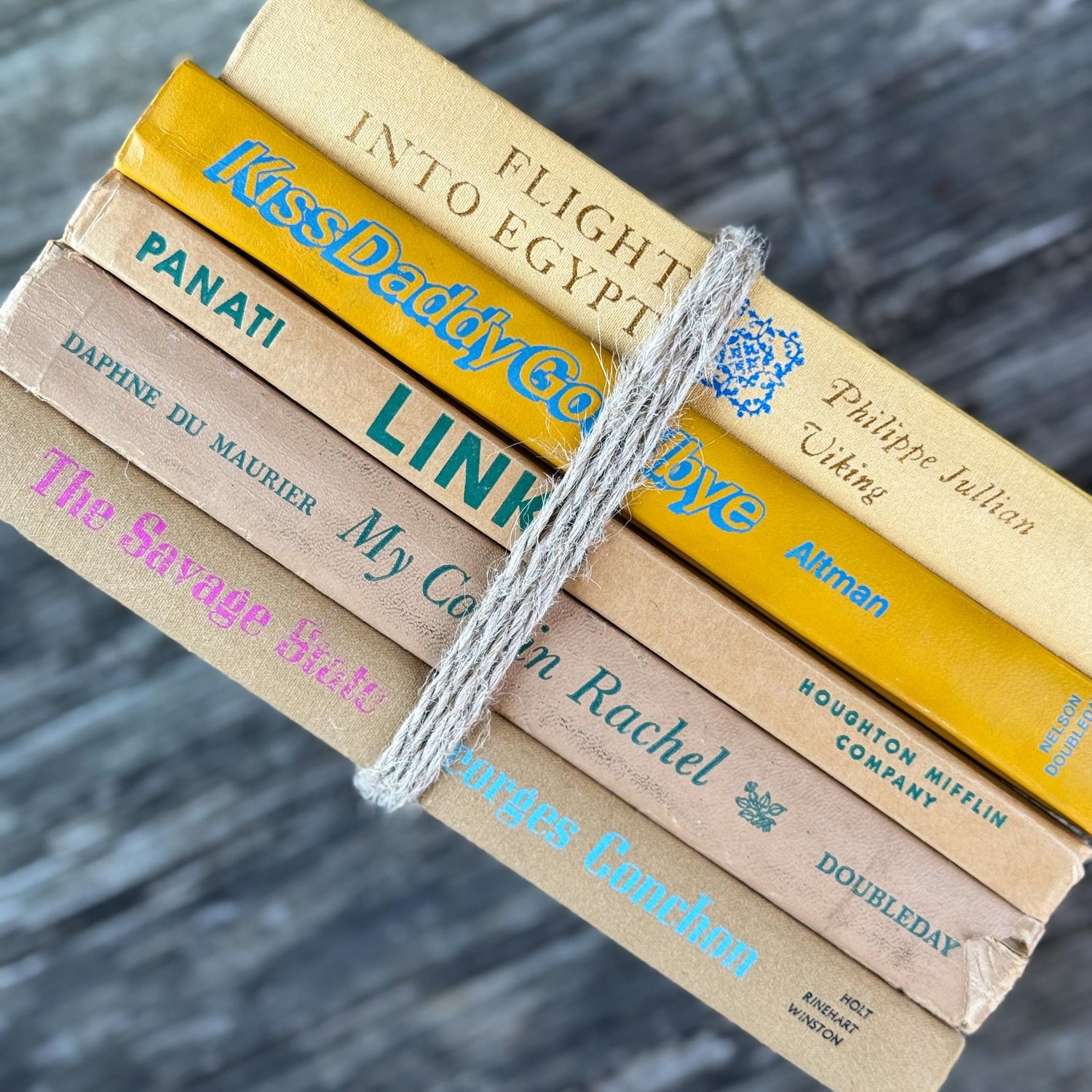 Mustard Yellow and Goldenrod Vintage Books for Display - Pretty Old Books