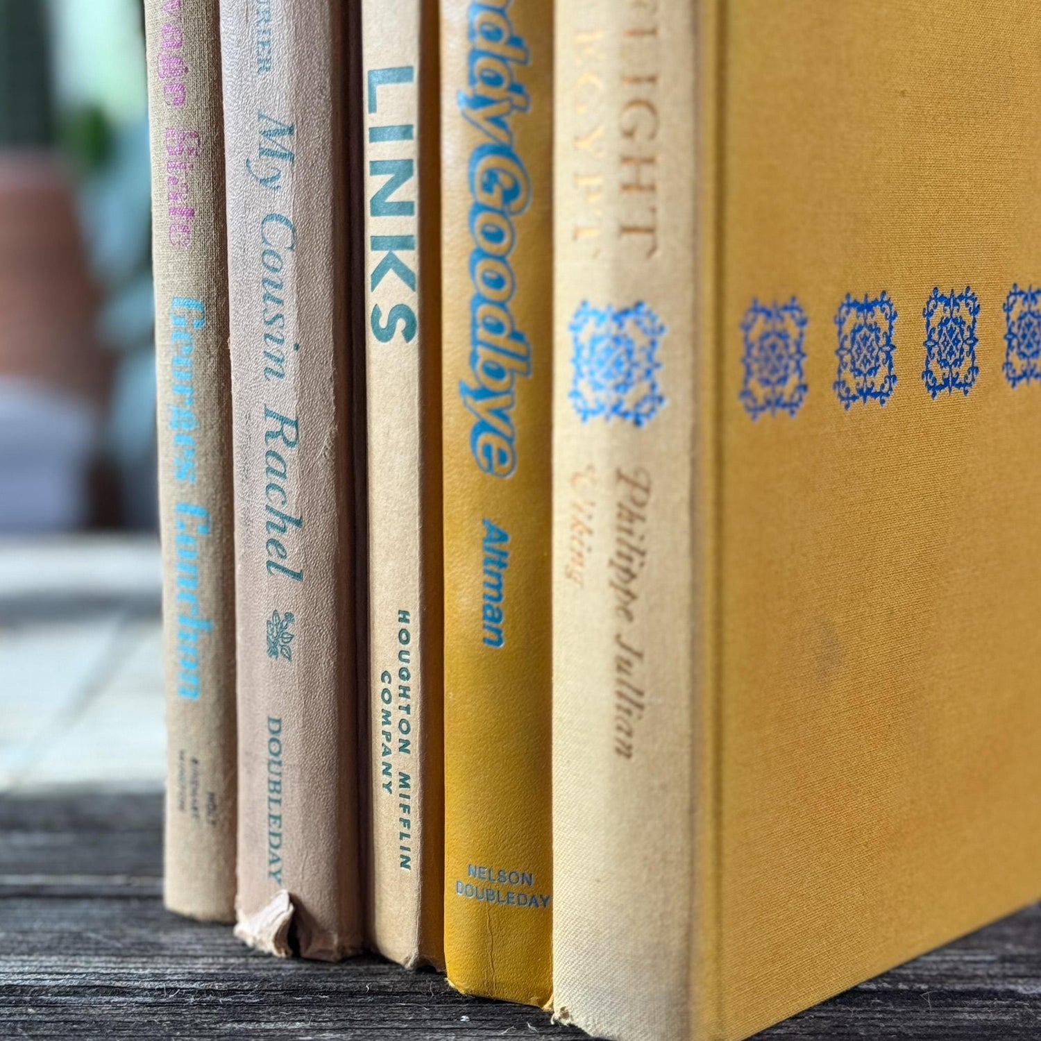 Mustard Yellow and Goldenrod Vintage Books for Display - Pretty Old Books