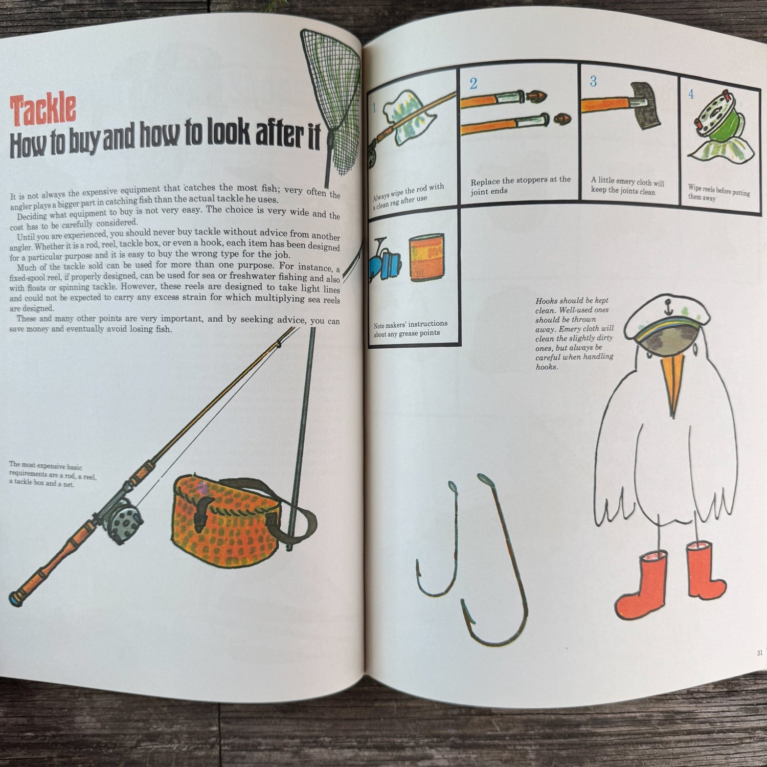 My Learn to Fish Book by Ken Denham, 1971 - Pretty Old Books