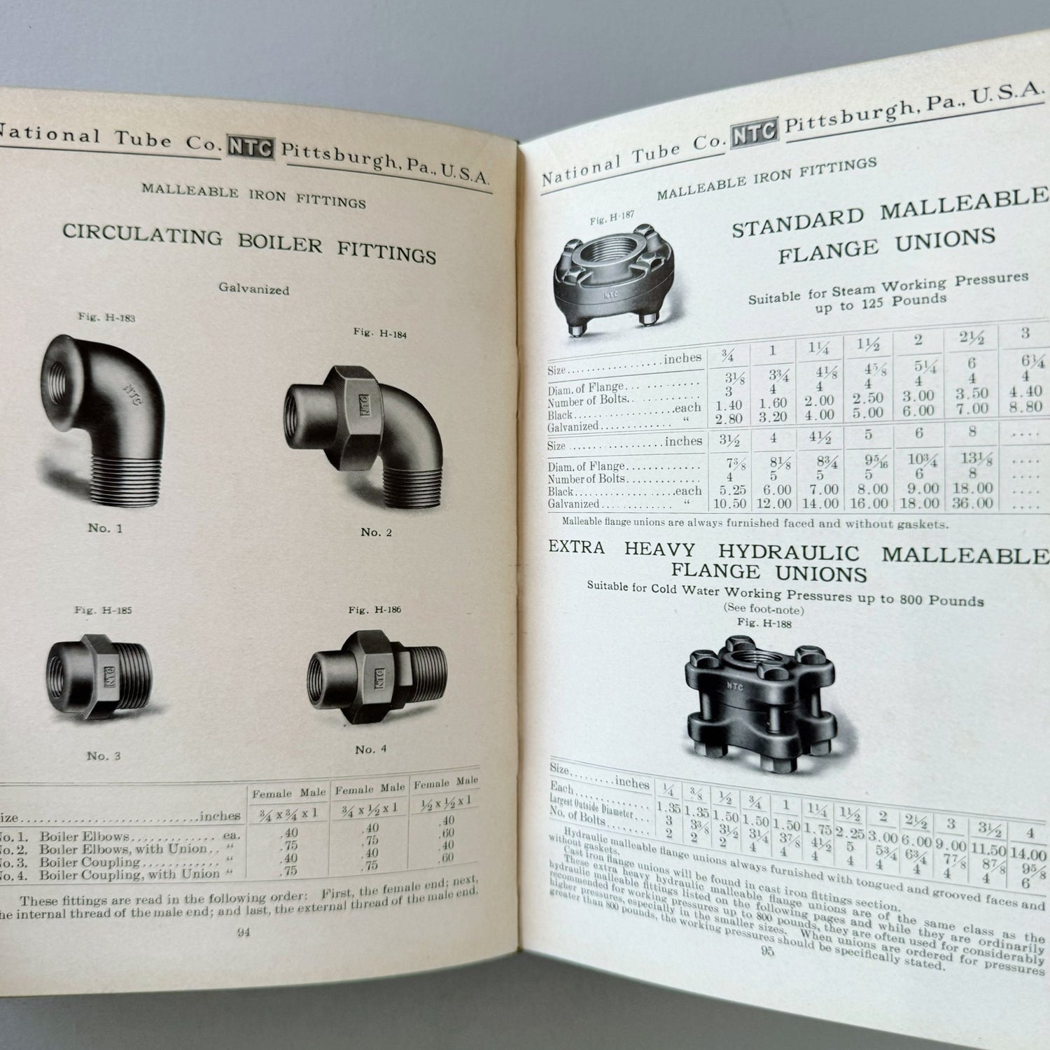 National Tube Company Catalogue H, Antique 1909 Illustrated Parts Catalog - Pretty Old Books