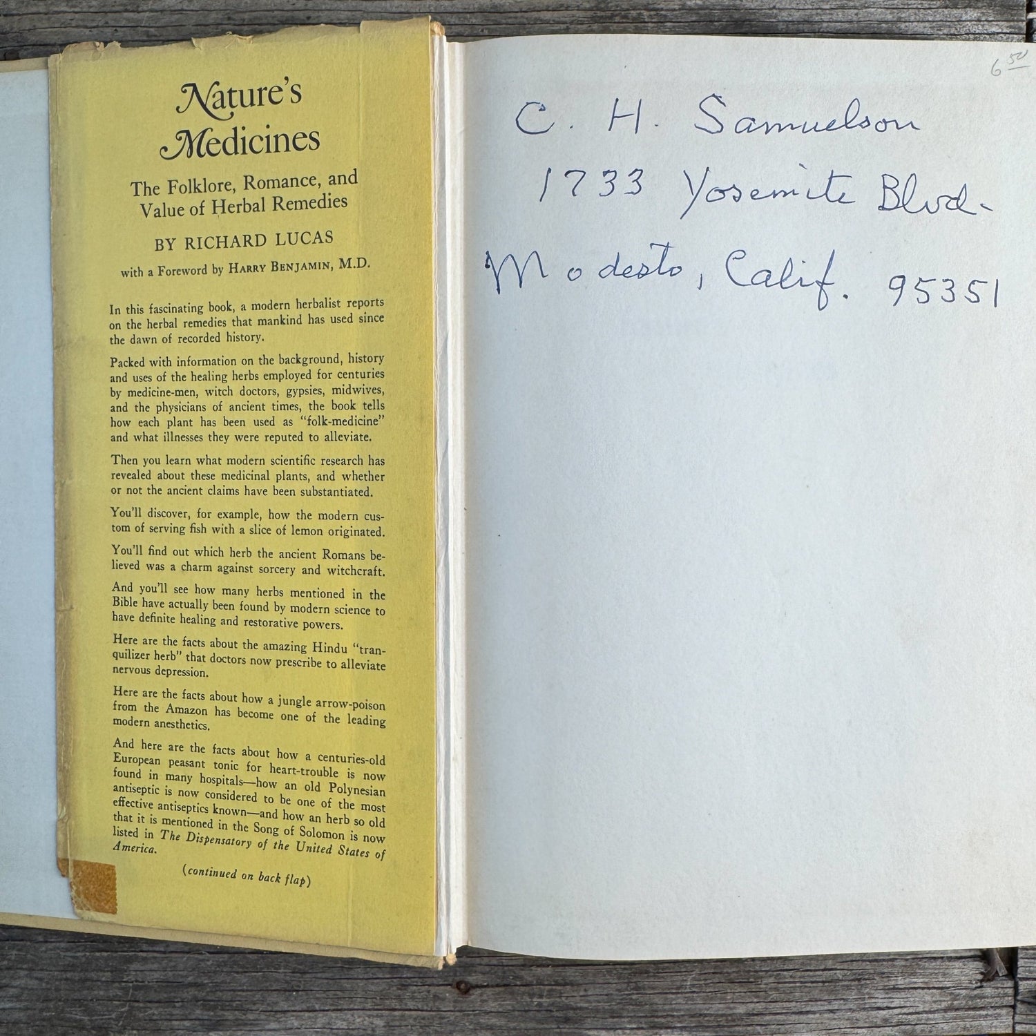 Nature's Medicines: The Folklore, Romance, and Value of Herbal Remedies, 1966 - Pretty Old Books