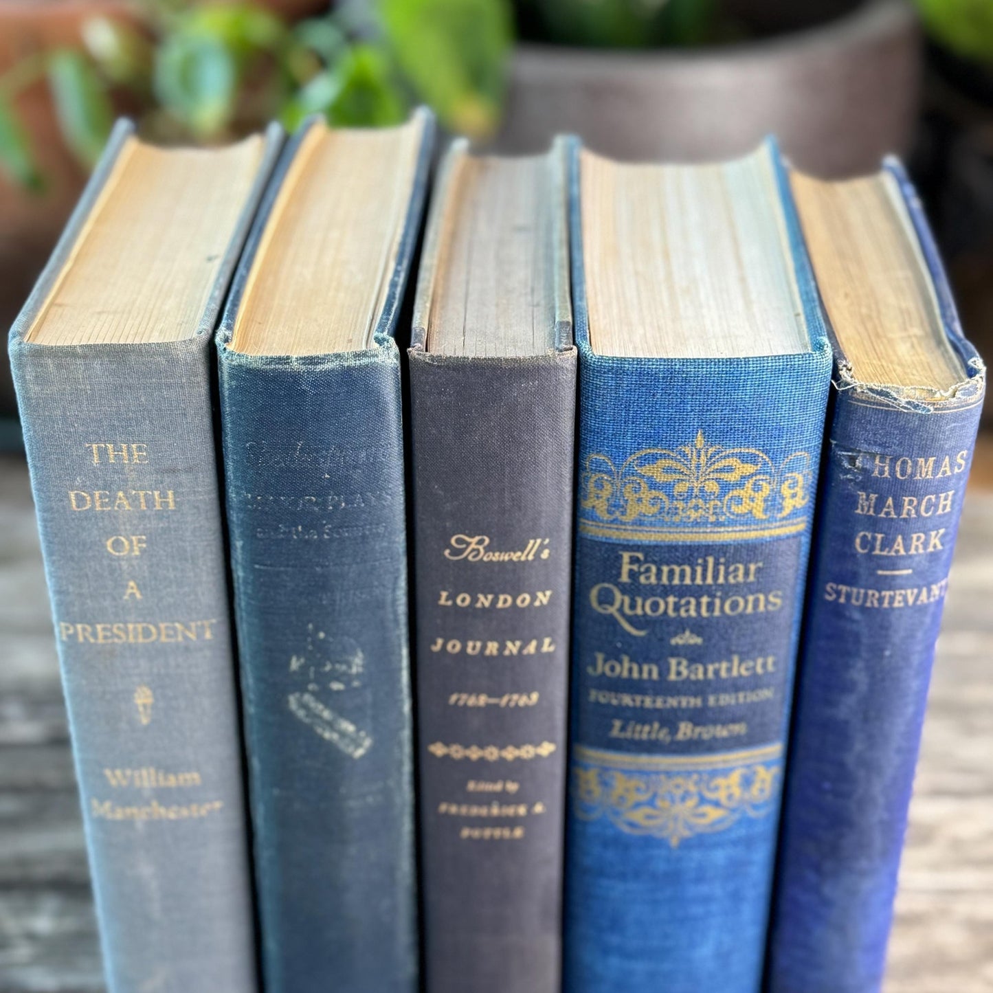 Navy and Indigo Blue Books for Shelf Styling - Pretty Old Books