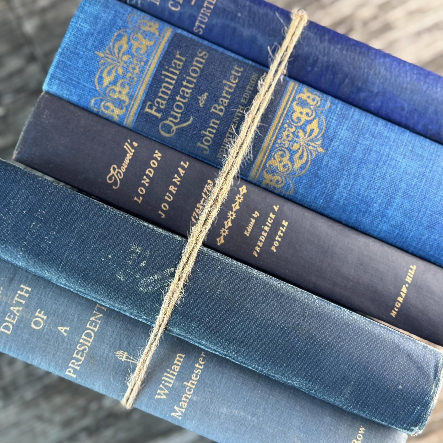 Navy and Indigo Blue Books for Shelf Styling - Pretty Old Books
