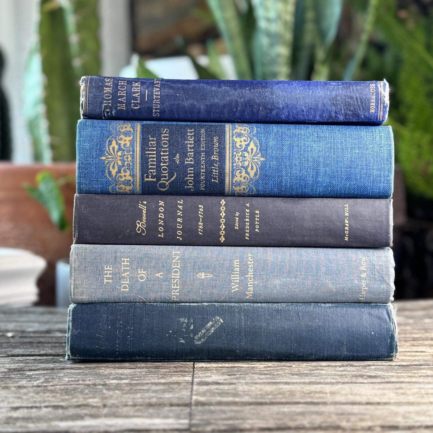 Navy and Indigo Blue Books for Shelf Styling - Pretty Old Books