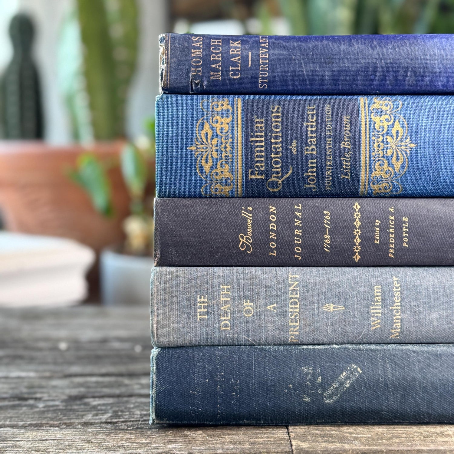 Navy and Indigo Blue Books for Shelf Styling - Pretty Old Books