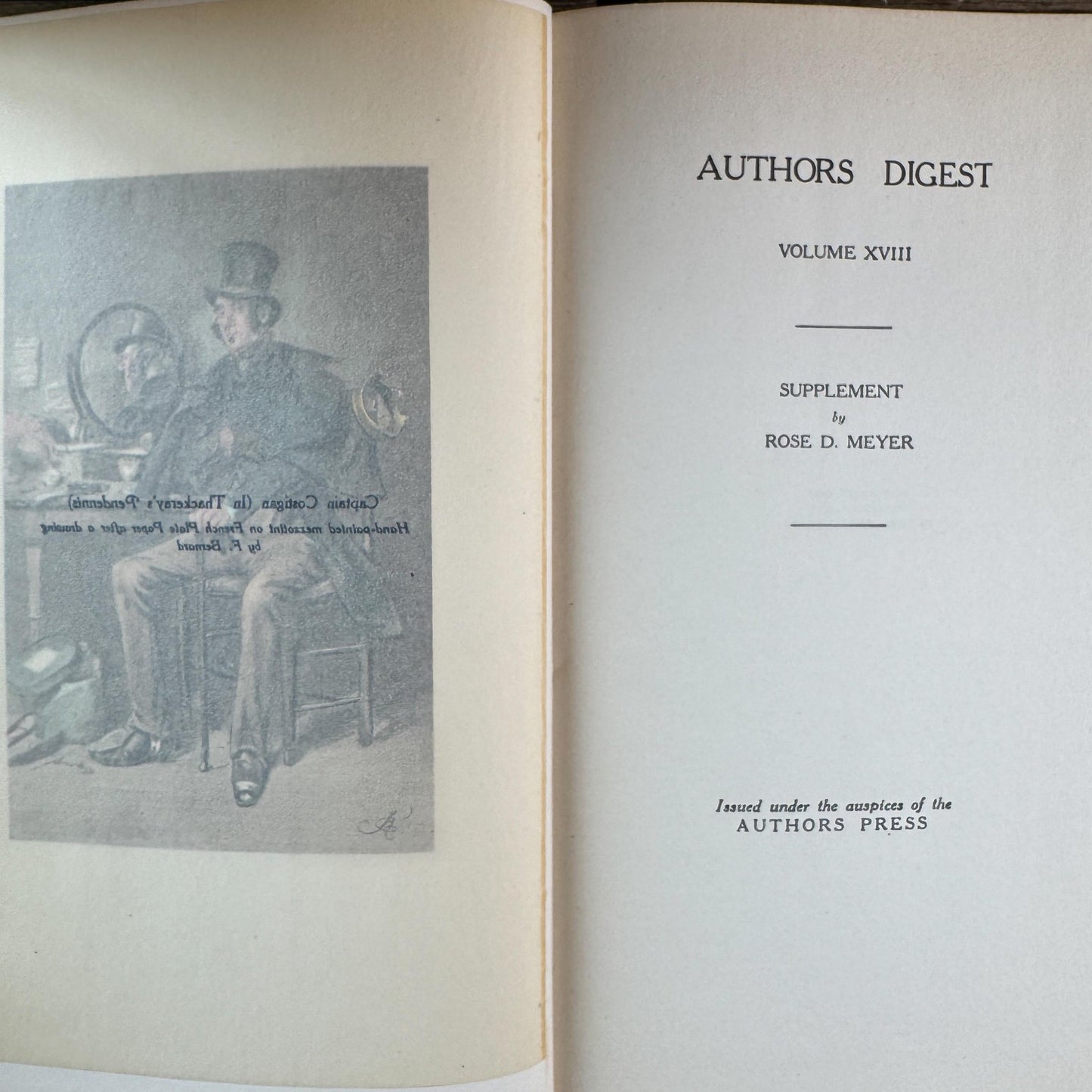 Navy Blue Embossed Antique Authors Digest Book Bundle - Pretty Old Books