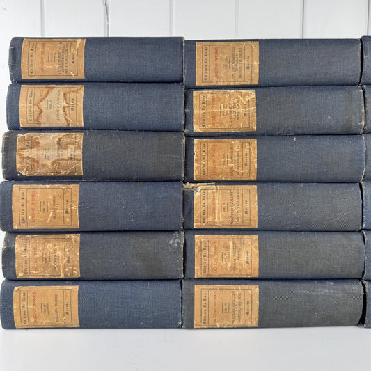 Navy Blue The Works of Charles Dickens Antique Book Set, International Book Company - Pretty Old Books