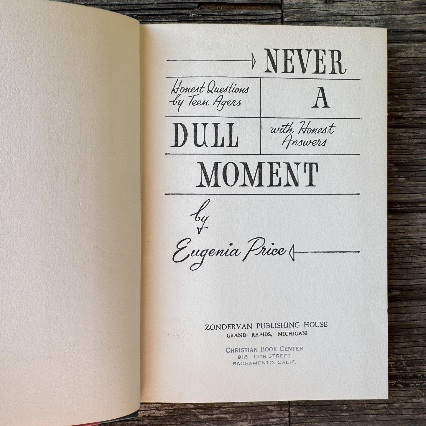 Never a Dull Moment, 1955 Mid Century Christian Teenage Advice Book - Pretty Old Books