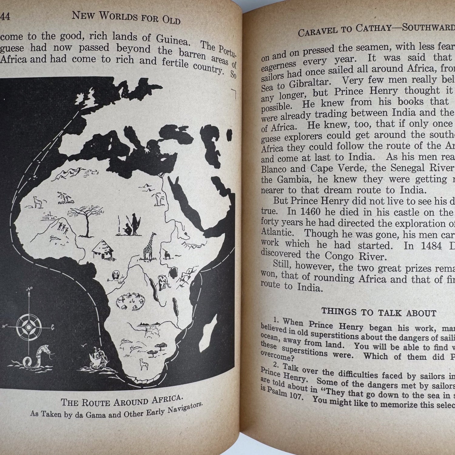 New Worlds For Old, Grade V, 1942 Ontario Social Studies School Book - Pretty Old Books