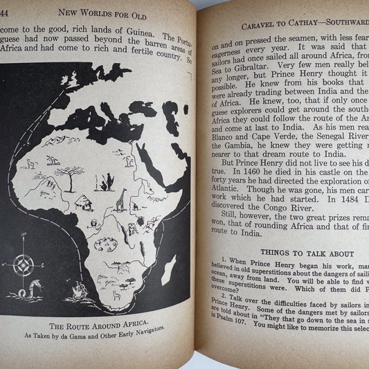New Worlds For Old, Grade V, 1942 Ontario Social Studies School Book - Pretty Old Books