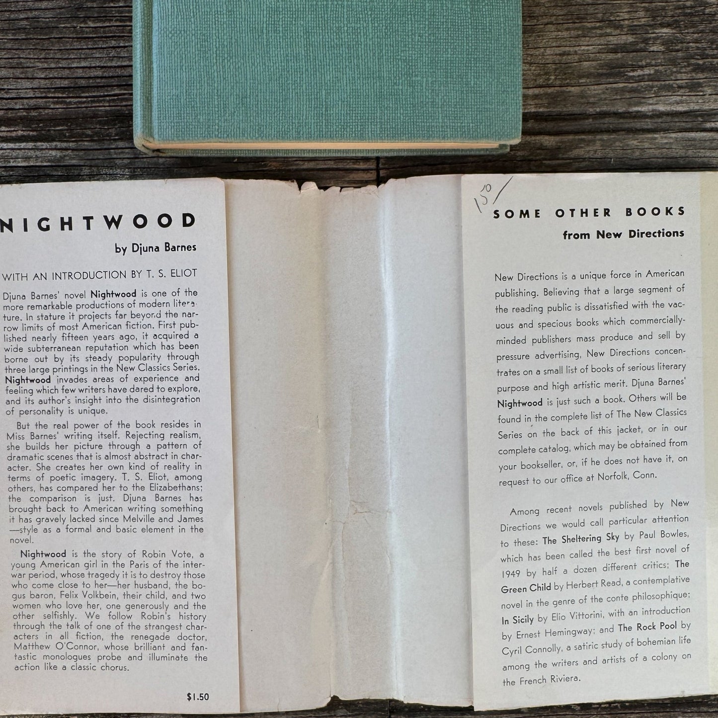 Nightwood, Djuna Barnes, 1937 Hardcover with TS Eliot Intro - Pretty Old Books
