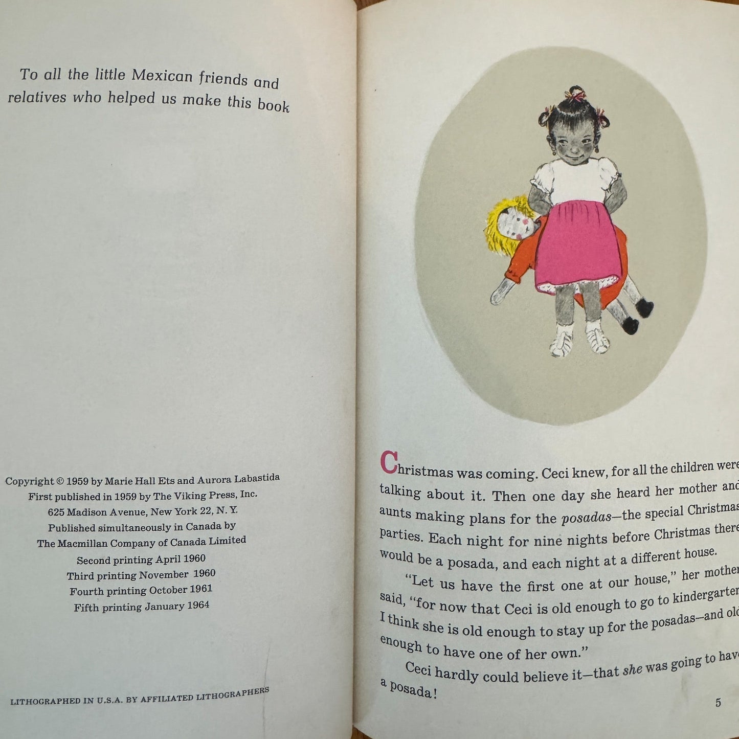 Nine Days to Christmas, Marie Hall Ets, 1964 - Pretty Old Books