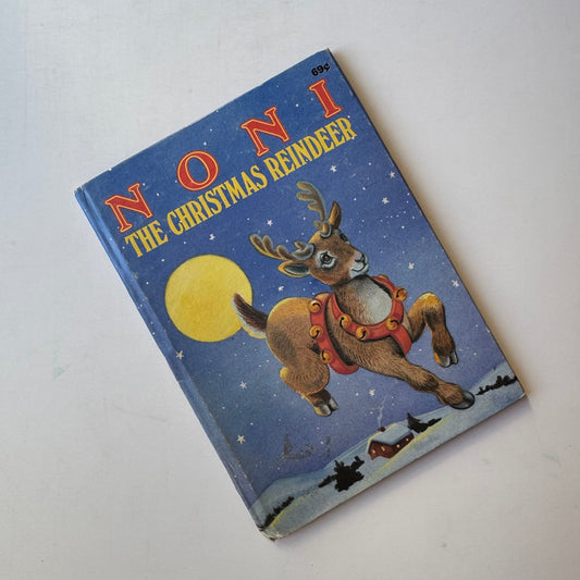 Noni the Christmas Reindeer, Checkerboard Press Junior Elf Book, Hardcover, 1979 - Pretty Old Books