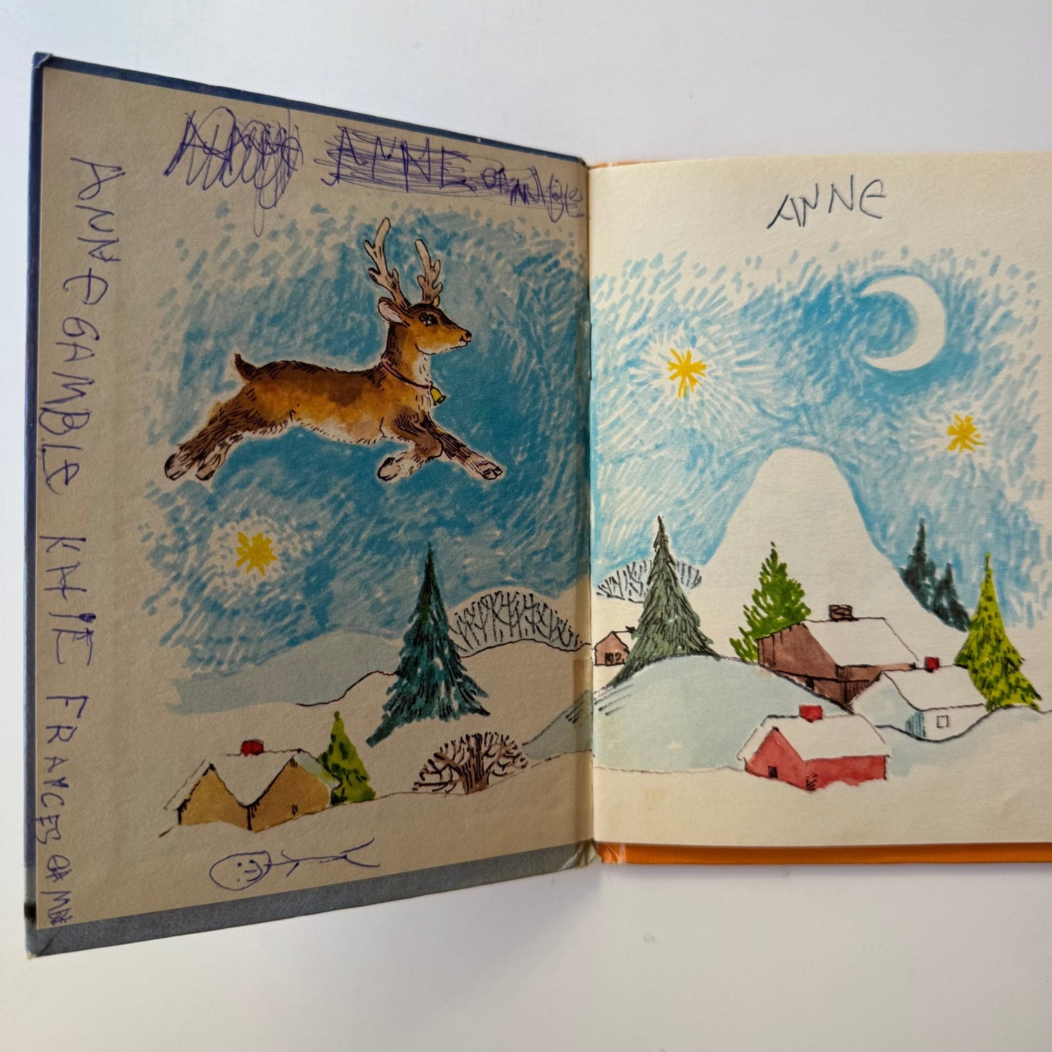 Noni the Christmas Reindeer, Checkerboard Press Junior Elf Book, Hardcover, 1979 - Pretty Old Books