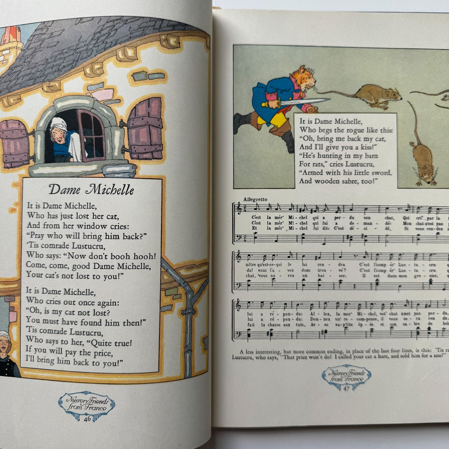 Nursery Friends From France, Olive Beaupré Miller, Maud & Miska Petersham, 1954, My Travelship Series (Copy) - Pretty Old Books