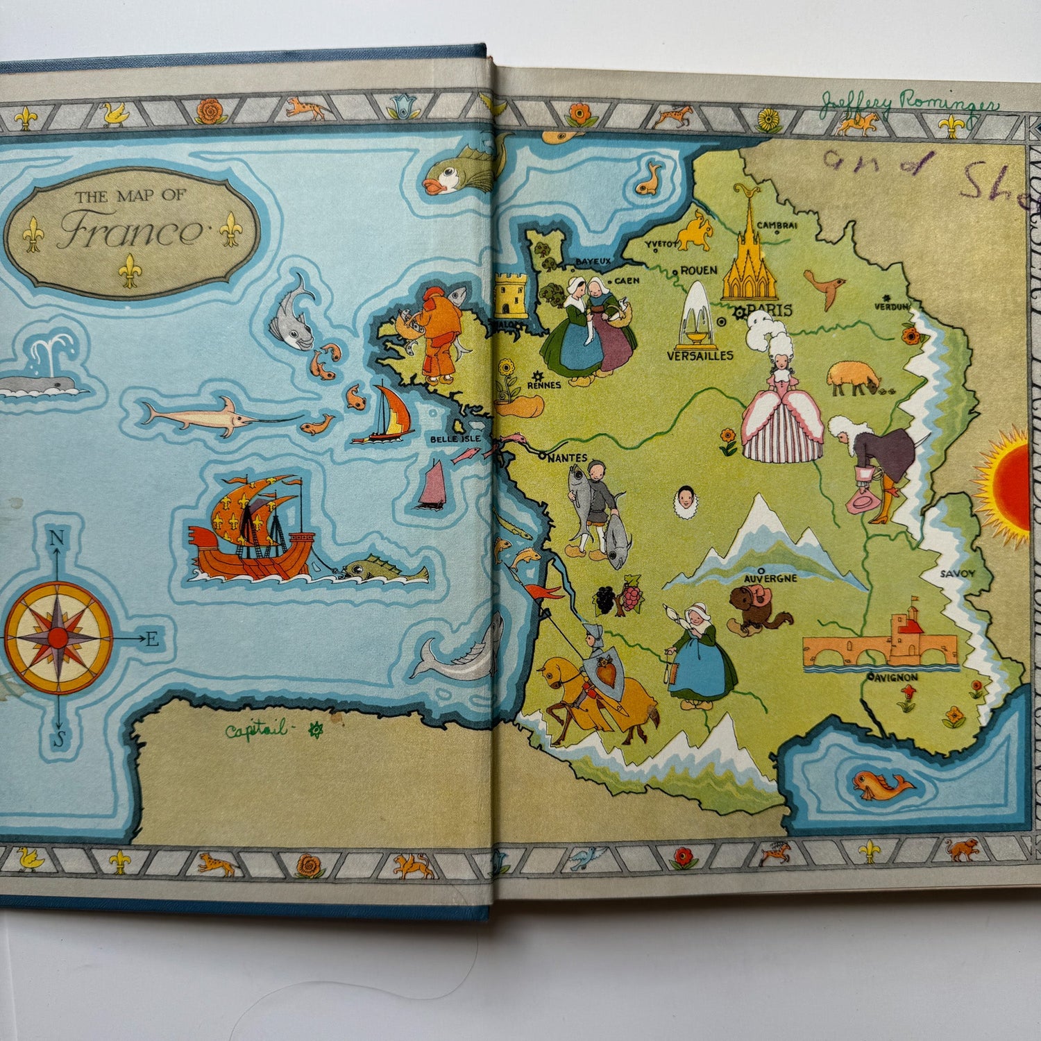 Nursery Friends From France, Olive Beaupré Miller, Maud & Miska Petersham, 1954, My Travelship Series (Copy) - Pretty Old Books