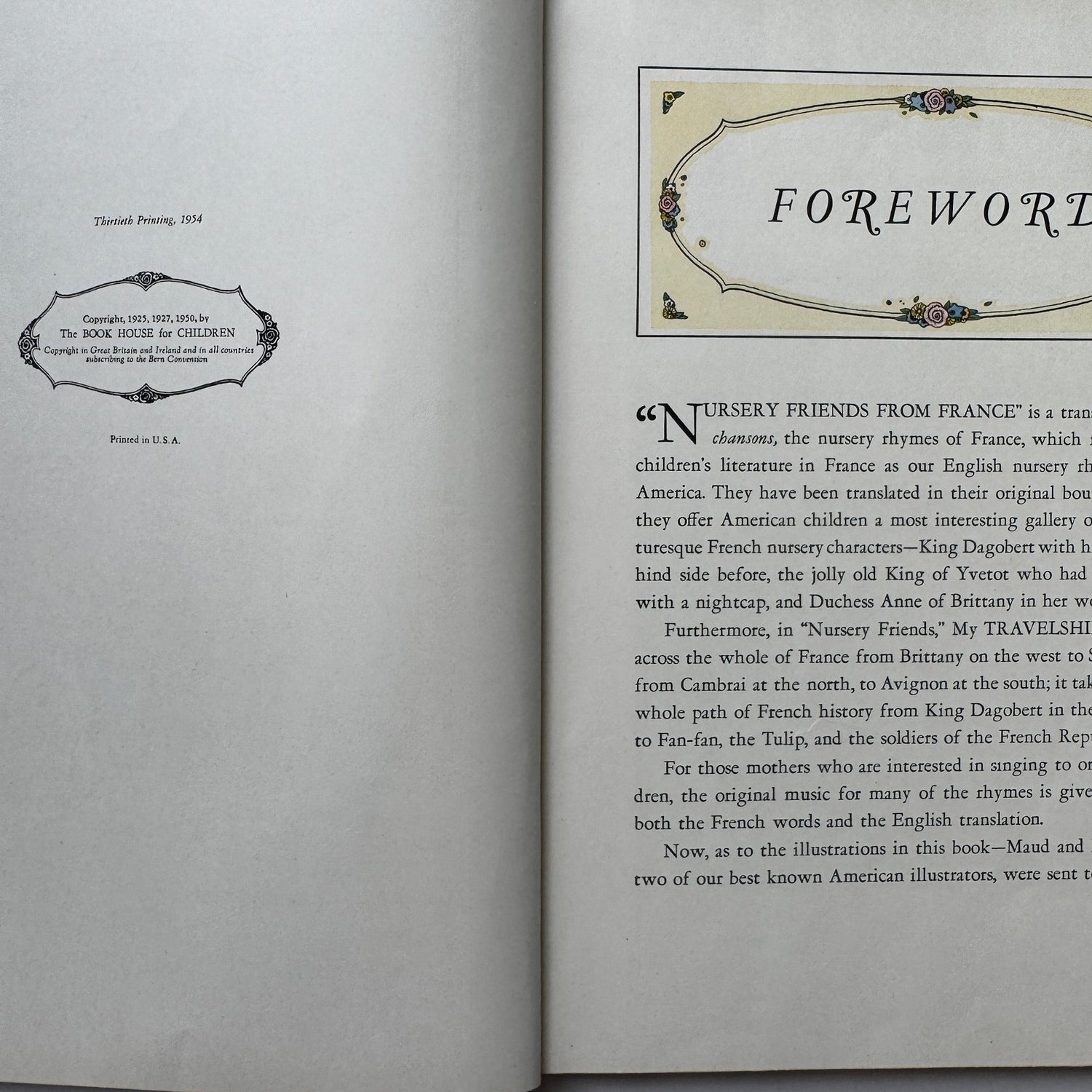 Nursery Friends From France, Olive Beaupré Miller, Maud & Miska Petersham, 1954, My Travelship Series (Copy) - Pretty Old Books