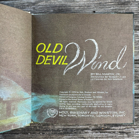 Old Devil Wind by Bill Martin, Jr., 1970 - Pretty Old Books