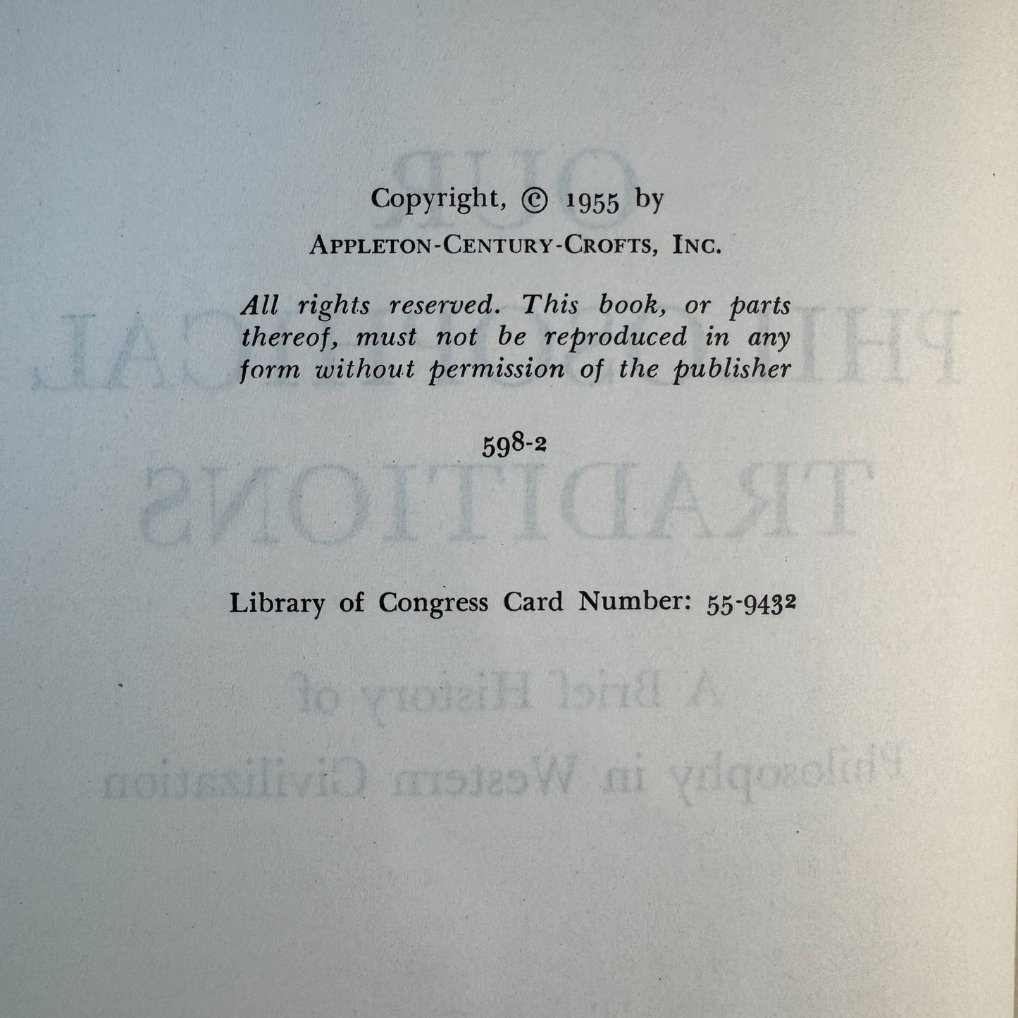 Our Philosophical Traditions, 1955 School Book - Pretty Old Books