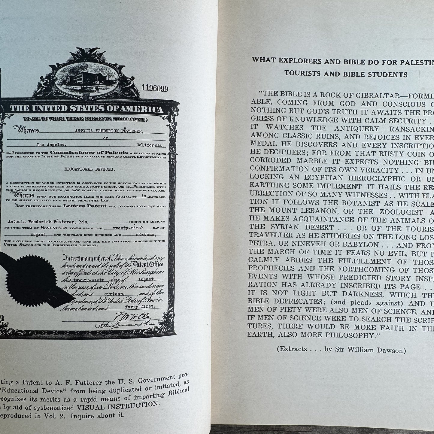 Palestine Speaks, A. F. Futterer, 1950 - Pretty Old Books
