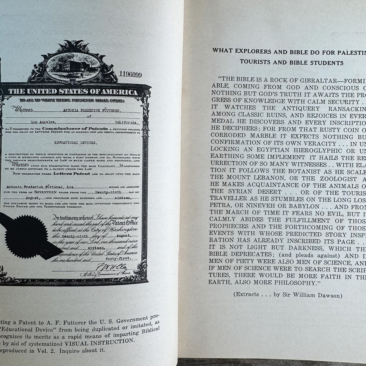 Palestine Speaks, A. F. Futterer, 1950 - Pretty Old Books