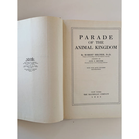 Parade of the Animal Kingdom, Robert Hegner, 1946, Nature Study Hardcover - Pretty Old Books