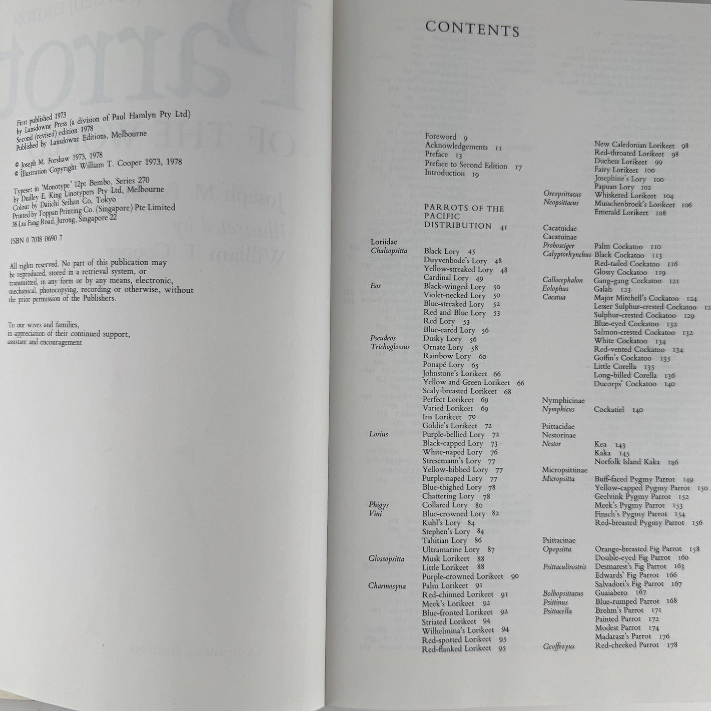 Parrots of the World, Joseph Forshaw, 1978 Oversized Book - Pretty Old Books