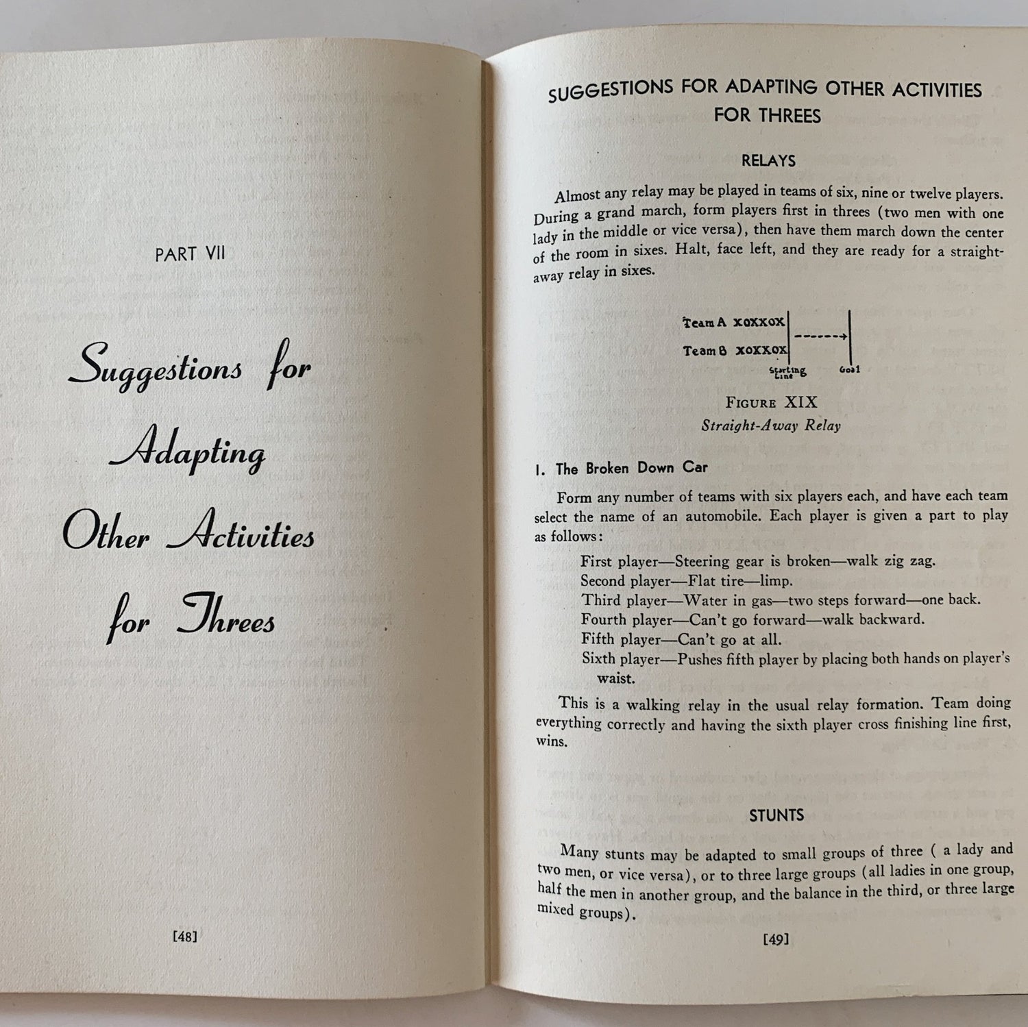 Parties Plus: Fun For Threesomes, 1945 National Recreation Association - Pretty Old Books