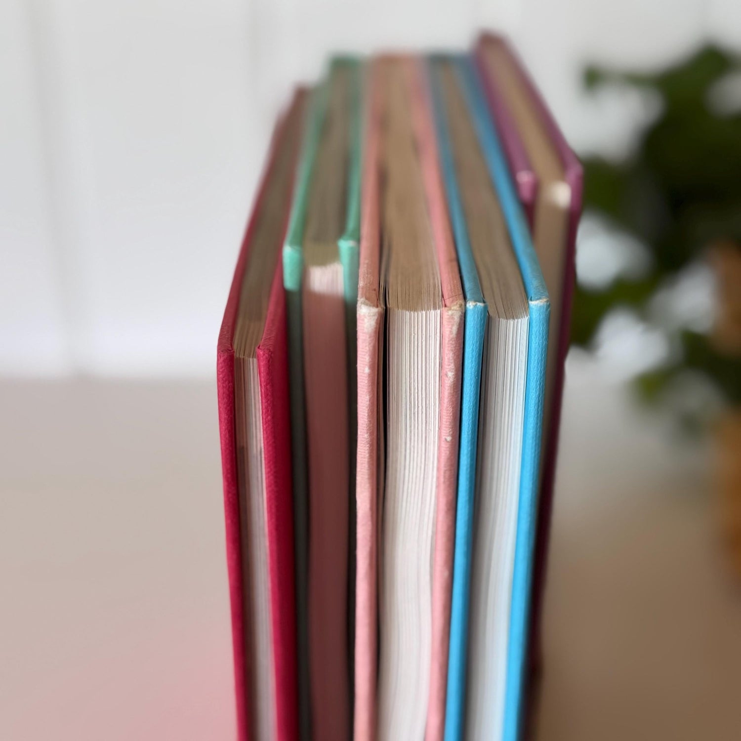 Pastel Pink, Mauve, Green, Blue Vintage Coffee Table Book Set, Feminine Pastel Books - Pretty Old Books